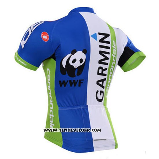 2015 Maillot Ciclismo Garmin Bleu et Blanc Manches Courtes et Cuissard